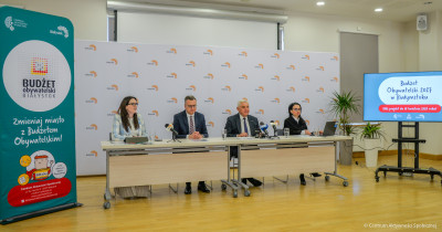 Konferencja prasowa z udziałem prezydenta miasta.