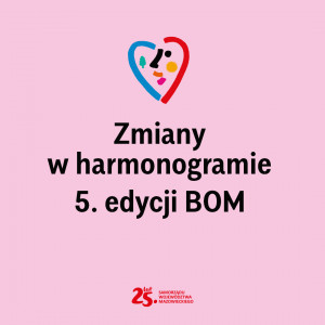Obrazem z napisem  Zmiany w harmonogramie 