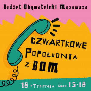 grafika telefonu z informacją o czwartkowych popołudniach z BOM