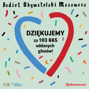 serduszko na pistacjowym tle, w środku zamieszczona jest liczba oddanych głosów