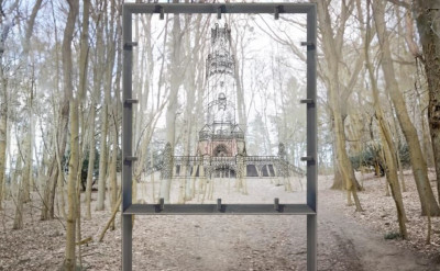 projekt specjalnej tablicy z przezierną grafiką wieży Quistorpa– patrząc przez nią na pozostałości budowli, będzie można zobaczyć pierwotny kształt wieży przed zniszczeniem